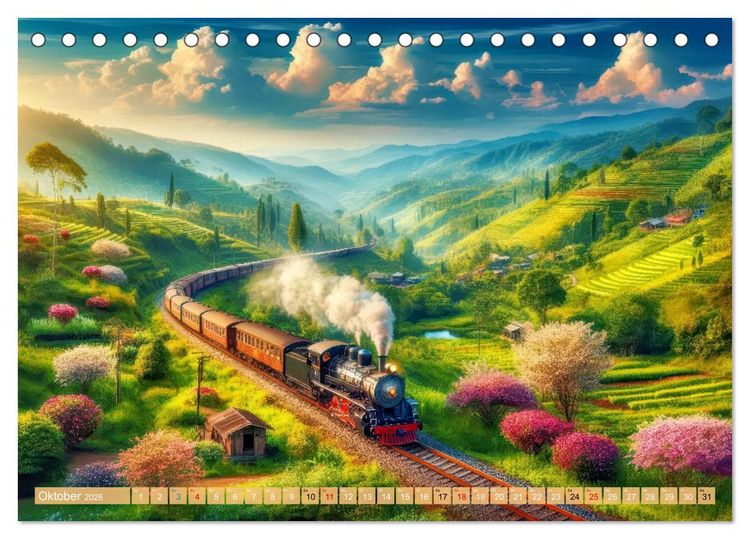 Produktbild: Nostalgiez&uuml;ge (Tischkalender 2026 DIN A5 quer), CALVENDO Monatskalender