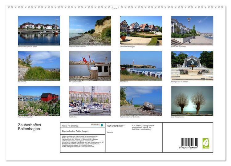 Produktbild: Zauberhaftes Boltenhagen (hochwertiger Premium Wandkalender 2026 DIN A2 quer), Kunstdruck in Hochglanz