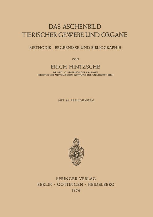 Produktbild: Das Aschenbild Tierischer Gewebe und Organe