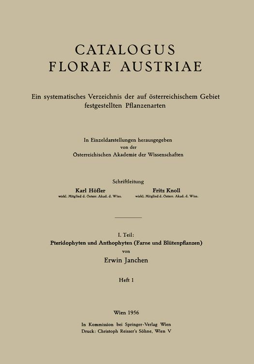 Produktbild: I. Teil: Pteridophyten und Anthophyten (Farne und Bl&uuml;tenpflanzen)