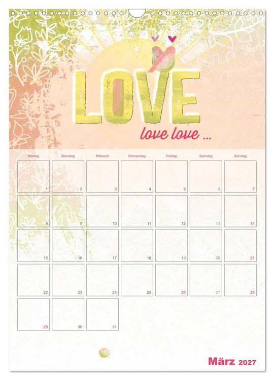 Produktbild: Liebe macht gl&uuml;cklich (Wandkalender 2027 DIN A3 hoch), CALVENDO Monatskalender