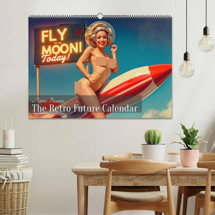 Produktbild: Atomic Beauties &ndash; The Retro Future Calendar (Wandkalender 2026 DIN A2 quer), CALVENDO Monatskalender