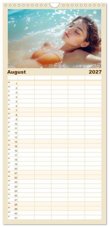 Produktbild: Familienplaner 2027 - Entspannen am Strand mit 5 Spalten (Wandkalender, 21 x 45 cm) CALVENDO