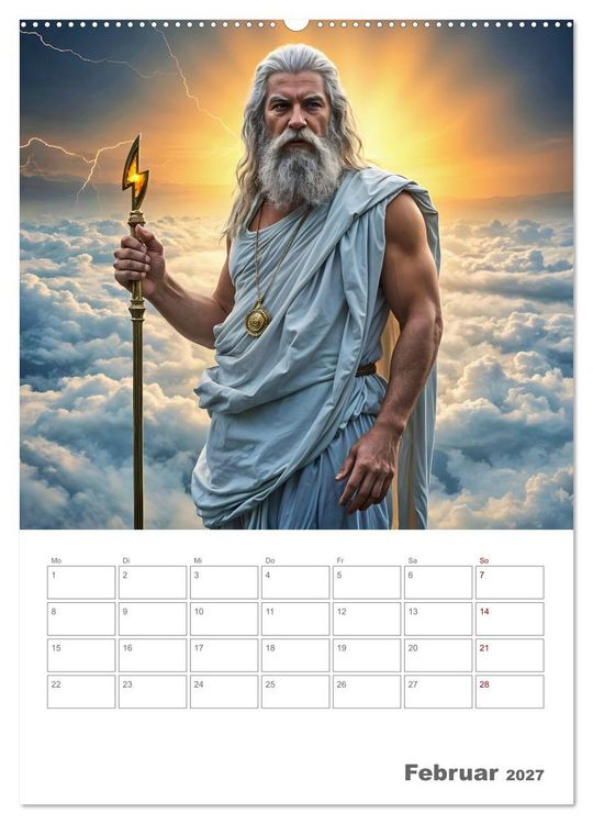 Produktbild: Gesch&ouml;pfe der griechischen Mythologie - Eine KI-Welt der griechischen G&ouml;tter, Kreaturen und Abenteurer (hochwertiger Premium Wandkalender 2027 DIN A2 hoch), Kunstdruck in Hochglanz