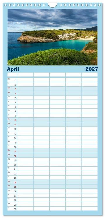 Produktbild: Familienplaner 2027 - Mallorcas Ostk&uuml;sten-Momente mit 5 Spalten (Wandkalender, 21 x 45 cm) CALVENDO