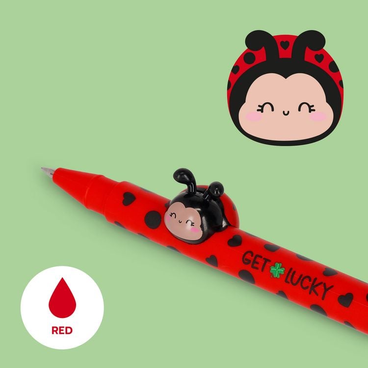 Produktbild: Legami Gelstift mit Tierdeko - Lovely Friends - Ladybug "Get Lucky"