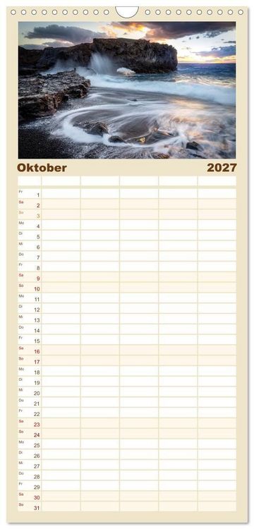 Produktbild: Familienplaner 2027 - Land. Licht. Meer. mit 5 Spalten (Wandkalender, 21 x 45 cm) CALVENDO