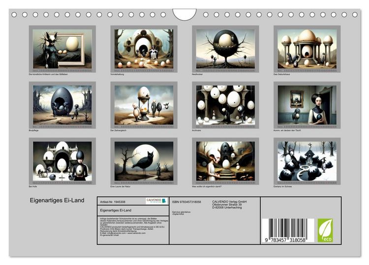 Produktbild: Eigenartiges Ei-Land (Wandkalender 2026 DIN A4 quer), CALVENDO Monatskalender