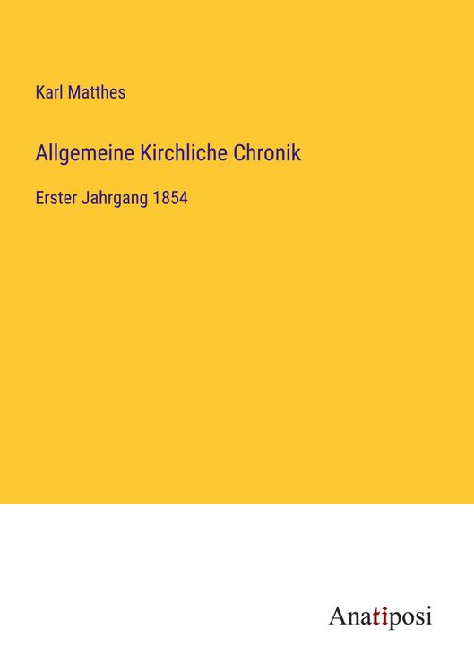Produktbild: Allgemeine Kirchliche Chronik