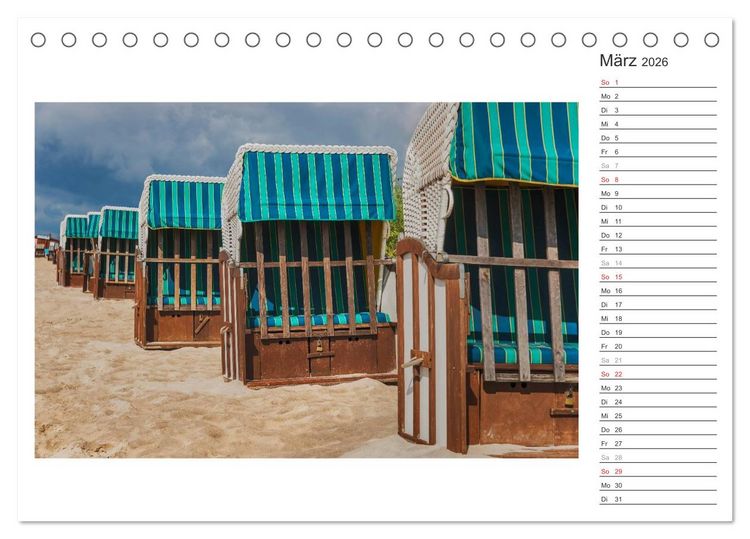 Produktbild: Zeit f&uuml;r Erholung - Insel Usedom / Geburtstagskalender (Tischkalender 2026 DIN A5 quer), CALVENDO Monatskalender
