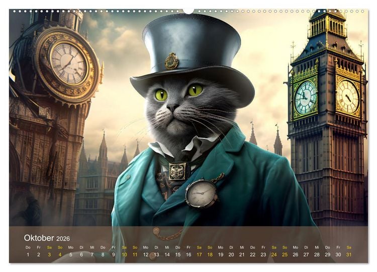 Produktbild: Charaktiere Katzen dieser Welt (Wandkalender 2026 DIN A2 quer), CALVENDO Monatskalender