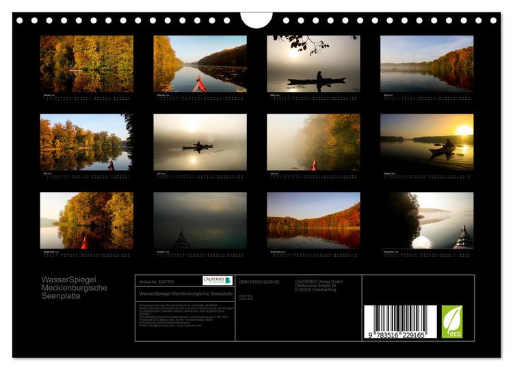 Produktbild: WasserSpiegel Mecklenburgische Seenplatte (Wandkalender 2026 DIN A4 quer), CALVENDO Monatskalender
