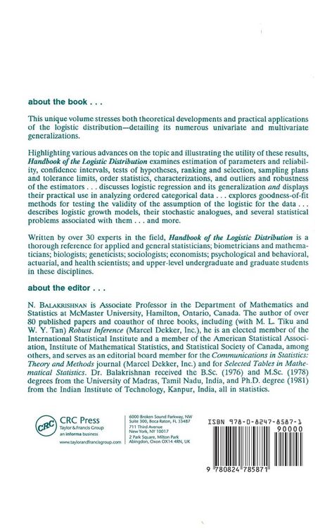 Produktbild: Handbook of the Logistic Distribution