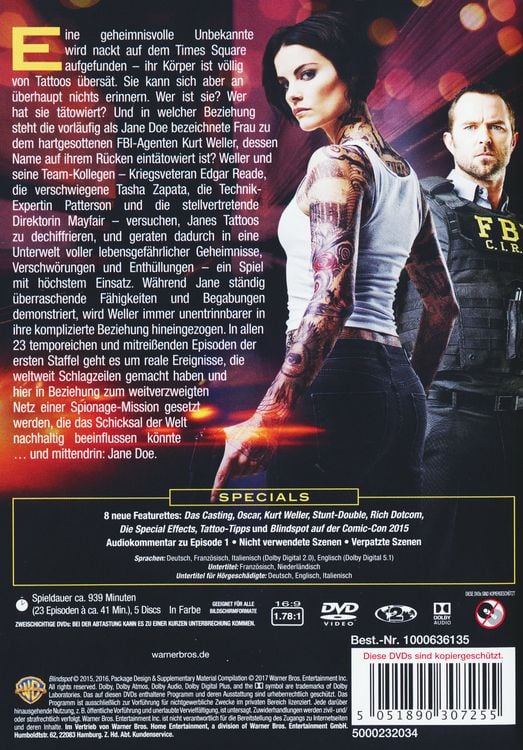 Produktbild: Blindspot - Die komplette 1. Staffel [5 DVDs]