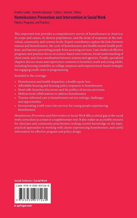 Produktbild: Homelessness Prevention and Intervention in Social Work
