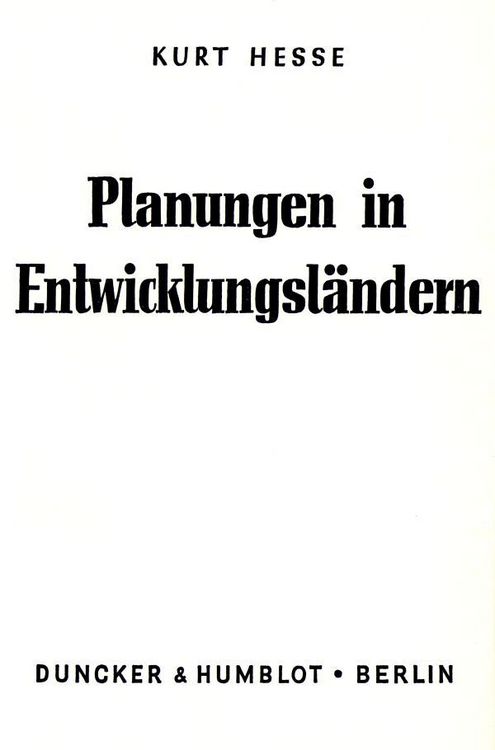 Produktbild: Planungen in Entwicklungsl&auml;ndern.