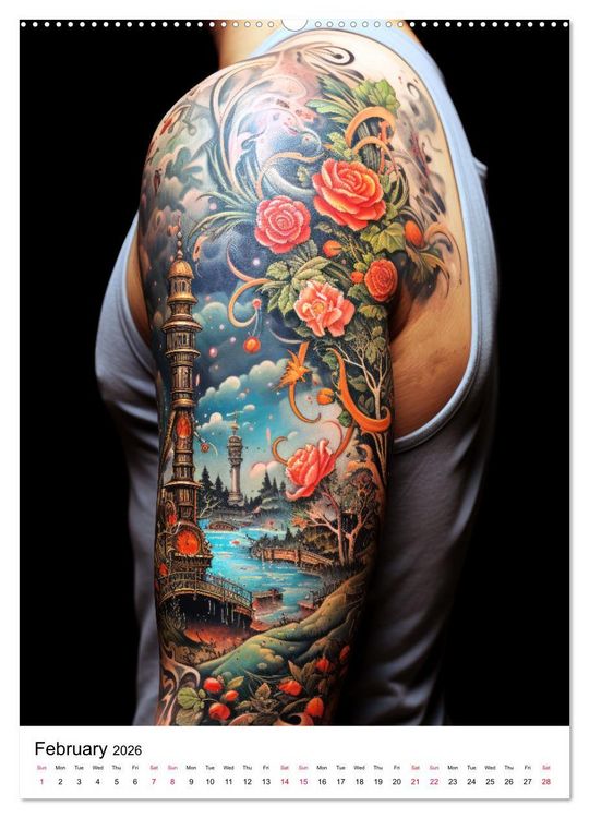 Produktbild: Tattoo Tales (High Quality Premium Wall Calendar 2026 DIN A2 portrait),CALVENDO 12 Month Wall Calendar