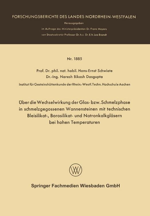 Produktbild: &Uuml;ber die Wechselwirkung der Glas- bzw. Schmelzphase in schmelzgegossenen Wannensteinen mit technischen Bleisilikat-, Borosilikat- und Natronkalkgl&auml;ser