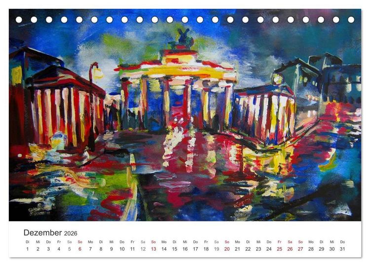 Produktbild: Berlin erlebt und gemalt - Ren&eacute;e K&ouml;nig (Tischkalender 2026 DIN A5 quer), CALVENDO Monatskalender