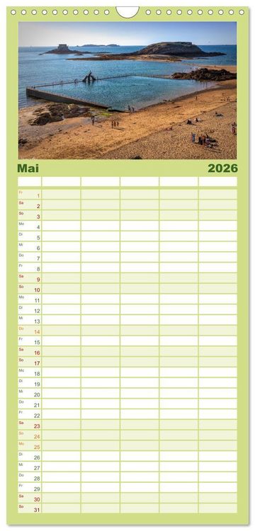 Produktbild: Familienplaner 2026 - Die Bretagne - Frankreichs Perle mit 5 Spalten (Wandkalender, 21 x 45 cm) CALVENDO