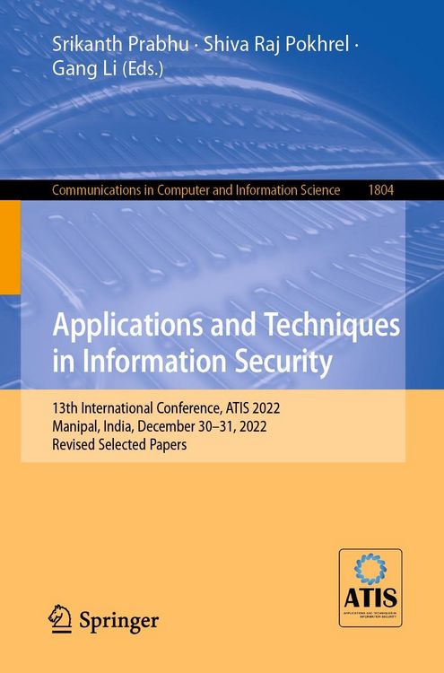 Produktbild: Applications and Techniques in Information Security