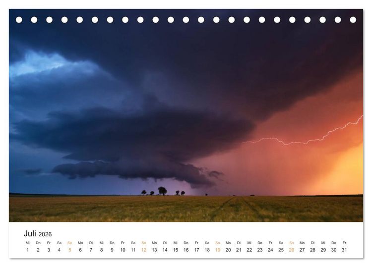 Produktbild: Faszination Gewitter (Tischkalender 2026 DIN A5 quer), CALVENDO Monatskalender