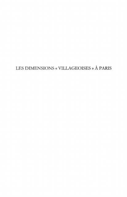 Produktbild: Les dimensions &quote;villageoises&quote; A paris - tome 2 - pratiques e