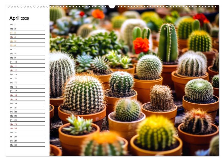 Produktbild: Kaktuszauberland (Wandkalender 2026 DIN A2 quer), CALVENDO Monatskalender