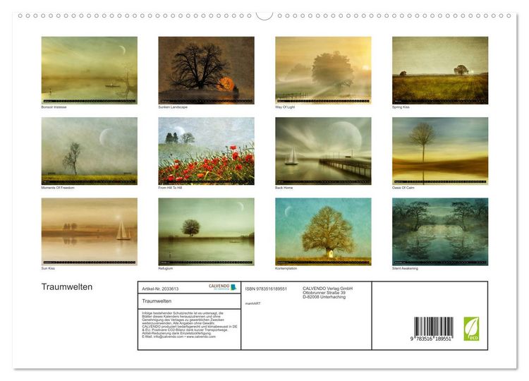 Produktbild: Traumwelten (hochwertiger Premium Wandkalender 2026 DIN A2 quer), Kunstdruck in Hochglanz