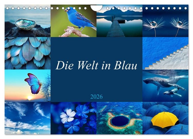 Produktbild: Die Welt in Blau (Wandkalender 2026 DIN A4 quer), CALVENDO Monatskalender