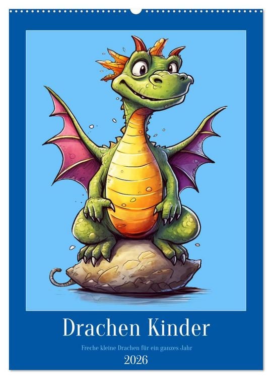 Produktbild: Drachen Kinder (Wandkalender 2026 DIN A2 hoch), CALVENDO Monatskalender