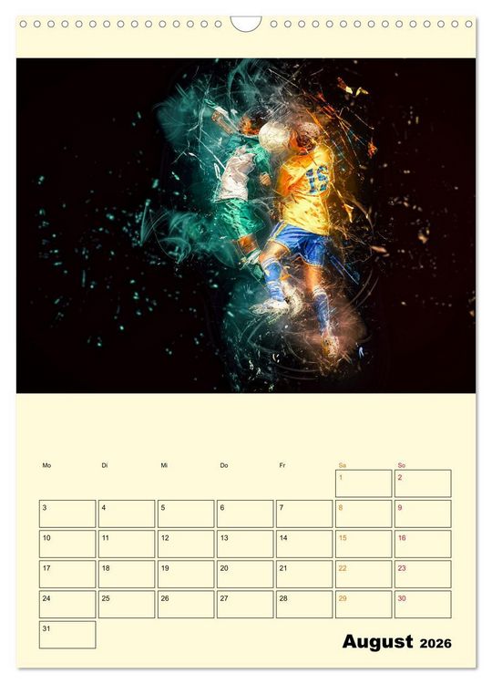 Produktbild: Fu&szlig;ball - Feuer (Wandkalender 2026 DIN A3 hoch), CALVENDO Monatskalender