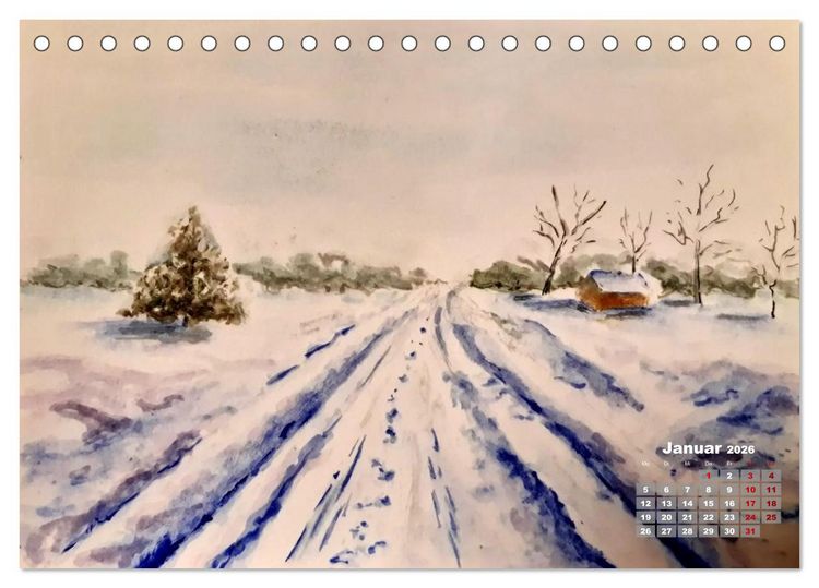 Produktbild: Landschaften in Acryl & Aquarell (Tischkalender 2026 DIN A5 quer), CALVENDO Monatskalender