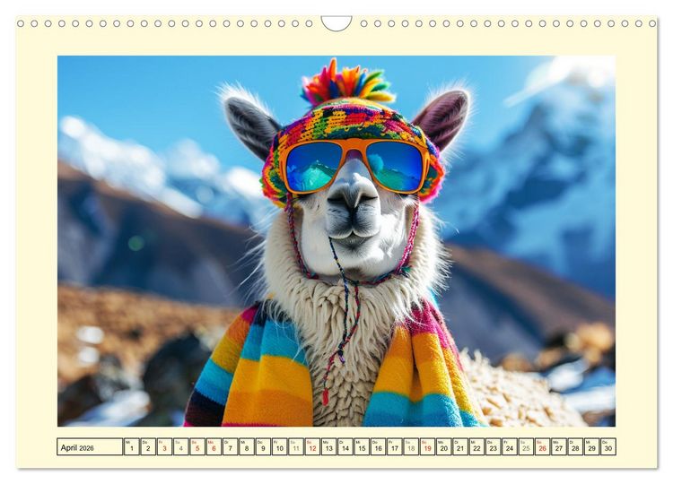Produktbild: Lamas auf Tour. Perus flauschige Fashion-Ikonen (Wandkalender 2026 DIN A3 quer), CALVENDO Monatskalender