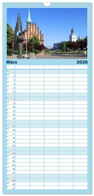 Produktbild: Familienplaner 2026 - Stettin - Bedeutende Hafenstadt in Polen mit 5 Spalten (Wandkalender, 21 x 45 cm) CALVENDO