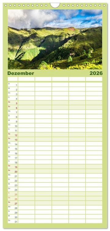 Produktbild: Familienplaner 2026 - Madeira - Eine Perle im Atlantischen Ozean mit 5 Spalten (Wandkalender, 21 x 45 cm) CALVENDO