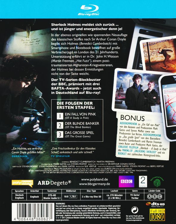 Sherlock Limited Edition Gift Set (The Complete Seasons 1-3 Blu-ray/DVD  Combo): Amazon.de: DVD & Blu-ray