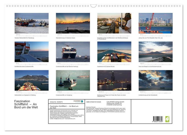 Produktbild: Faszination Schifffahrt &ndash; An Bord um die Welt (Wandkalender 2026 DIN A2 quer), CALVENDO Monatskalender