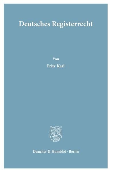 Produktbild: Deutsches Registerrecht.