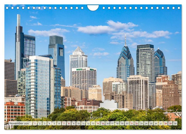 Produktbild: PHILADELPHIA Historie und Moderne (Wandkalender 2026 DIN A4 quer), CALVENDO Monatskalender