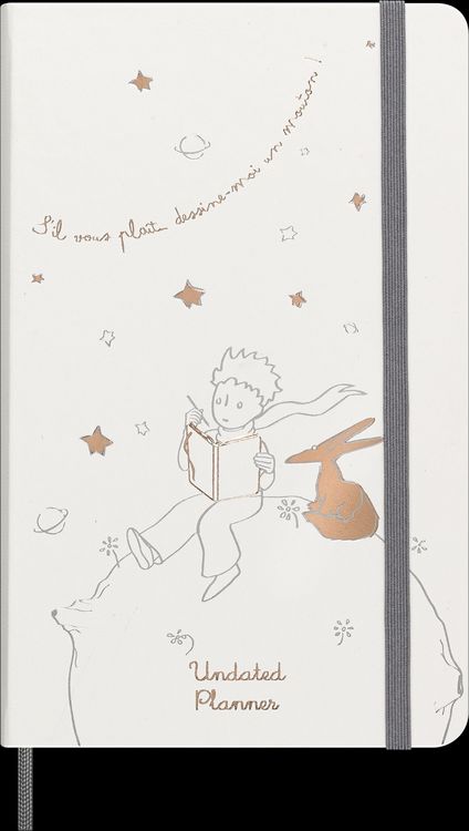Produktbild: Moleskine der kleine Prinz Notizbuch schwarz in limitierter Auflage, undatierter Wochen-Monatskalender