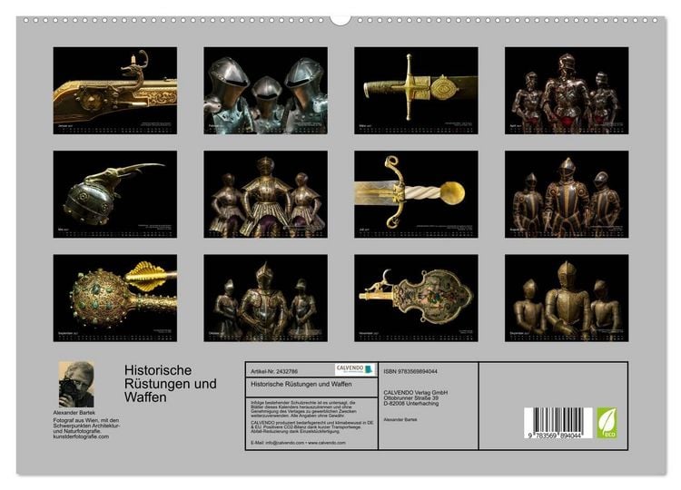 Produktbild: Historische R&uuml;stungen und Waffen (hochwertiger Premium Wandkalender 2027 DIN A2 quer), Kunstdruck in Hochglanz