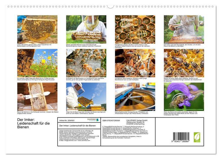 Produktbild: Der Imker: Leidenschaft f&uuml;r die Bienen (hochwertiger Premium Wandkalender 2026 DIN A2 quer), Kunstdruck in Hochglanz