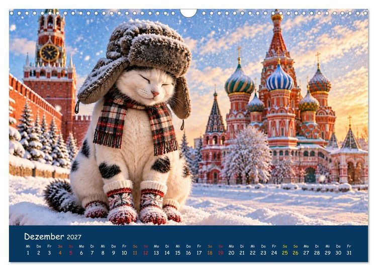 Produktbild: Eine Katze reist um die Welt (Wandkalender 2027 DIN A3 quer), CALVENDO Monatskalender