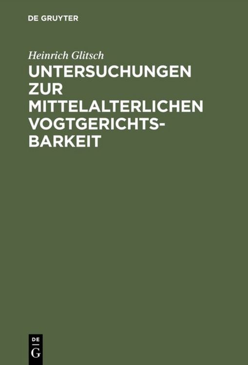 Produktbild: Untersuchungen zur mittelalterlichen Vogtgerichtsbarkeit
