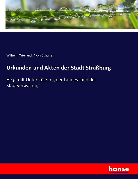 Produktbild: Urkunden und Akten der Stadt Stra&szlig;burg