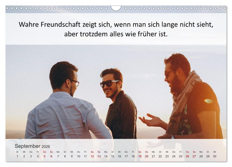 Produktbild: Motivationsspr&uuml;che Freundschaft (Wandkalender 2026 DIN A3 quer), CALVENDO Monatskalender