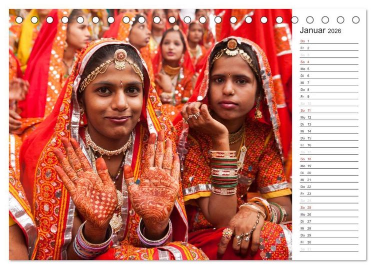 Produktbild: Farbenfrohes aus Indien (Tischkalender 2026 DIN A5 quer), CALVENDO Monatskalender