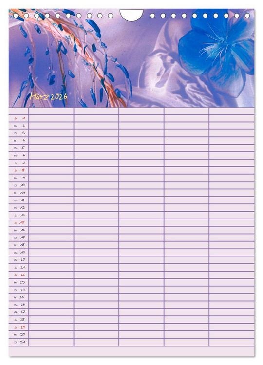 Produktbild: Bl&uuml;tenzauber - Familienplaner 2026 (Wandkalender 2026 DIN A4 hoch), CALVENDO Monatskalender