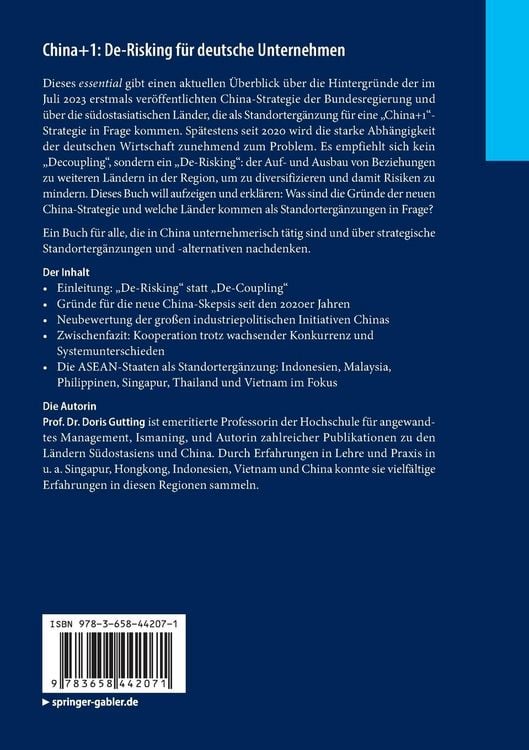 Produktbild: China+1: De-Risking f&uuml;r deutsche Unternehmen